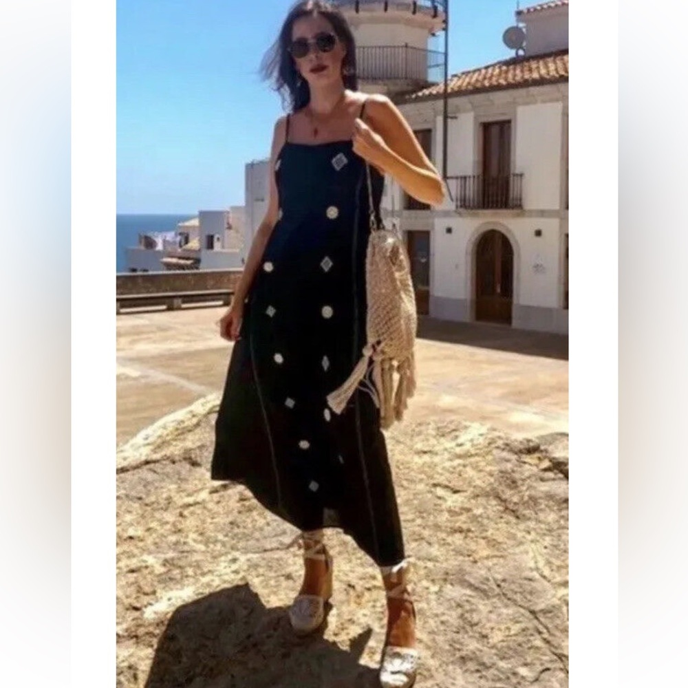 Zara embroidered Long dress